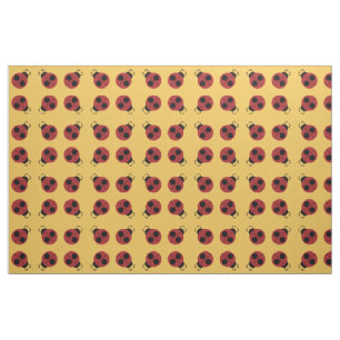 Tissu Ladybug 60s rétro cool rouge jaune