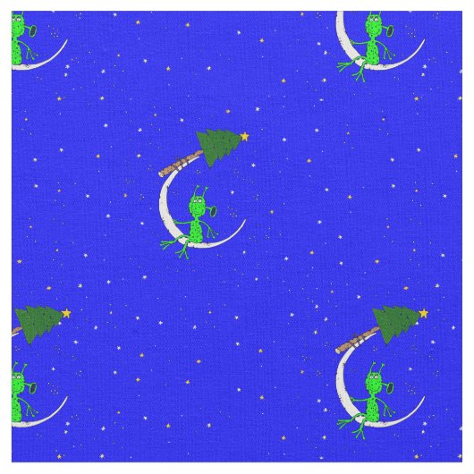 Tissu laide alien de Noël xmas lune (Fermer)