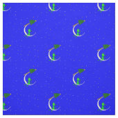 Tissu laide alien de Noël xmas lune (Échantillon)