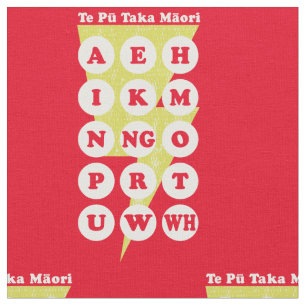 Tissu L'alphabet maori Pu Taka