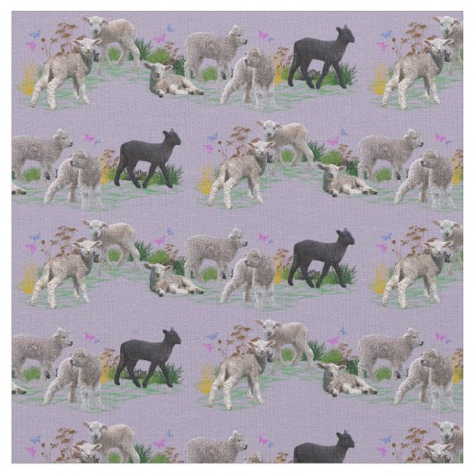 Tissu Lamb Meadow (Lilas) (Fermer)