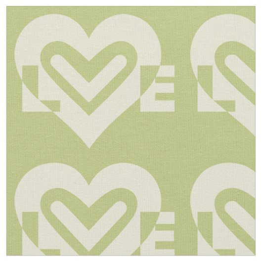 Tissu L'amour dans Sage Green (Fermer)
