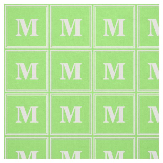 Tissu Landes vertes de chaux monogrammes (Échantillon)