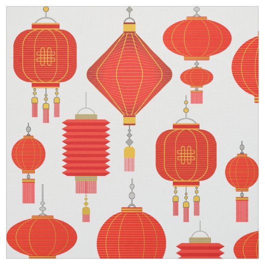 Tissu lanternes chinoises (Échantillon)