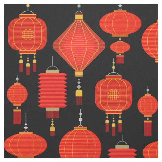 Tissu lanternes chinoises (Échantillon)