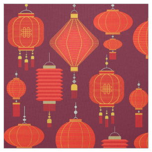 Tissu lanternes chinoises
