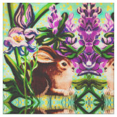 Tissu Lapin dans la ronde (Fermer)