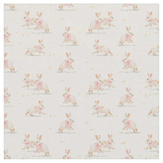 Tissu lapin de Pâques coquette rose (Fermer)