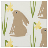 Tissu Lapin de Pâques et fleur de jonquille (Fermer)