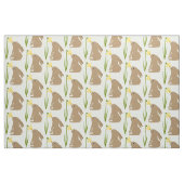 Tissu Lapin de Pâques et fleur de jonquille (Fat Quarter)