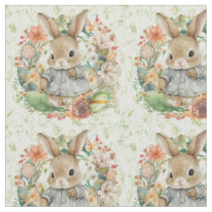 Tissu Lapin de Pâques mignon dans une veste