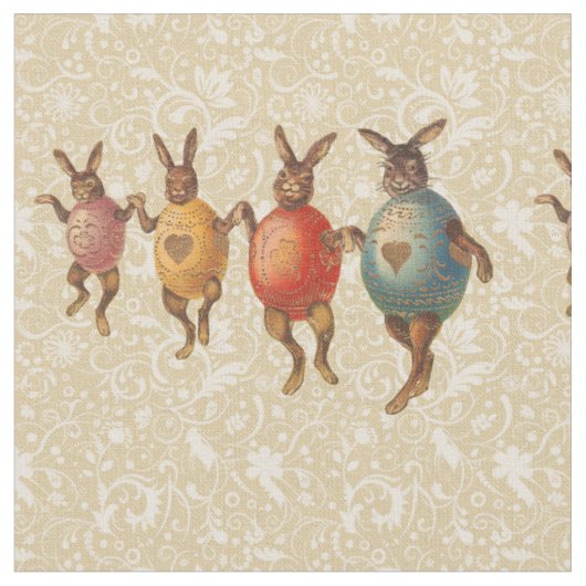 Tissu Lapin de Pâques Œufs Dansants (Fermer)