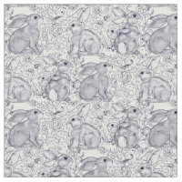 Lapin Lapin Toile Motif Bleu & Blanc Décor mignon