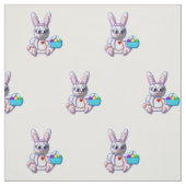 Tissu Lapin mignon avec un panier (Échantillon)