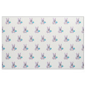 Tissu Lapin mignon avec un panier (Fat Quarter)
