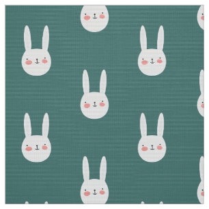 Tissu Lapin Vert Vert Blancs
