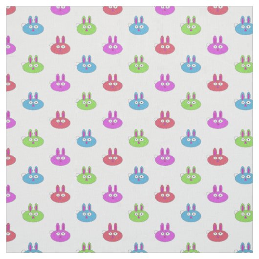 Tissu Lapins colorés mignons (Échantillon)
