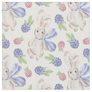 Tissu Lapins et baies