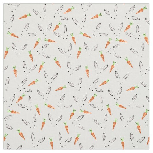 Tissu Lapins et carottes (Échantillon)