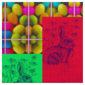 Tissu lapins et oeufs (Fermer)
