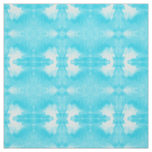 Tissu l'aquarelle teignent en nouant le motif turquoise