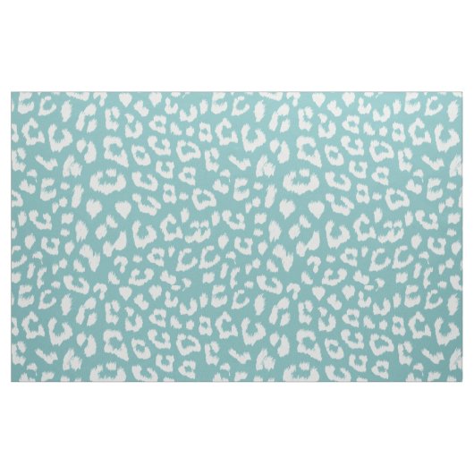 Tissu Large échelle bleue d'empreinte de léopard d'Aqua (Fat Quarter)