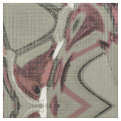 Tissu L'art Abstrait gris et rouge (Fermer)