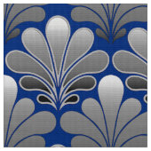 Tissu L'art déco Shell bleu modèlent, d'argents et de (Fermer)