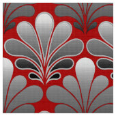 Tissu L'art déco Shell modèlent, le gris argenté/gris et (Fermer)