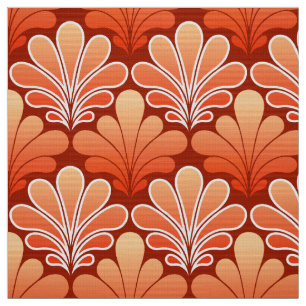 Tissu L'art déco Shell modèlent, mandarine