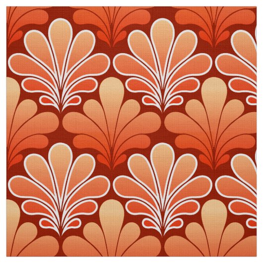 Tissu L'art déco Shell modèlent, mandarine (Échantillon)