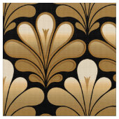 Tissu L'art déco Shell modèlent, or et noir (Fermer)