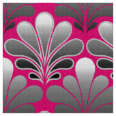 Tissu L'art déco Shell rose modèlent, gris et de fuchsia (Fermer)