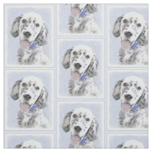 Tissu L'art du chien peintre Blue Belton