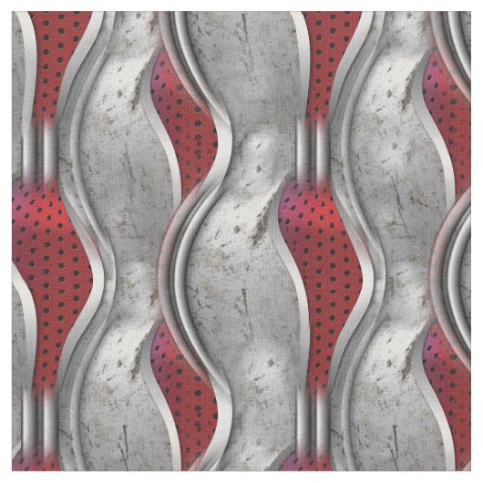 Tissu L'aspect Gras métal 3D gris rouge texture (Fermer)