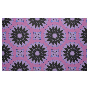 Tissu Lavande élégante et Motif géométrique Boho noir