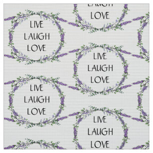 Tissu Lavande et Eucalyptus Live Laugh Love