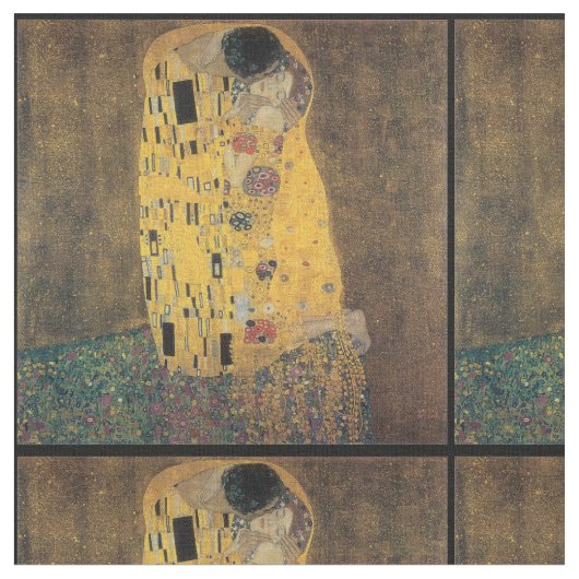 Tissu Le baiser, reproduction, peinture de Gustav Klimt, (Fermer)