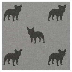Tissu Le bouledogue français silhouette le motif de