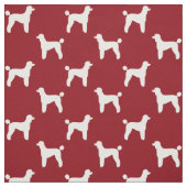 Tissu Le caniche standard silhouette le motif de rouge (Échantillon)