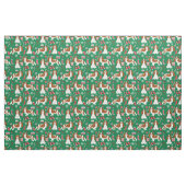 Tissu Le Cavalier roi Charles Espagnol vert de Noël (Fat Quarter)