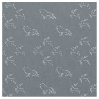 Tissu Le Cerf S'Éloigne Du Lion