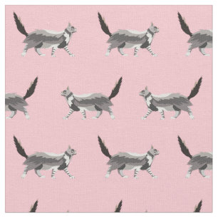 Tissu le chat coon principal rose