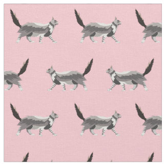Tissu le chat coon principal rose
