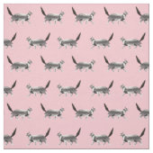 Tissu le chat coon principal rose (Échantillon)