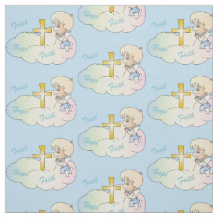 Tissu Le Ciel adorable priant l'ange bébé