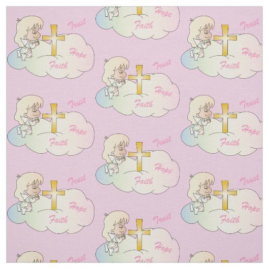 Tissu Le Ciel doux priant La Bébée (Échantillon)