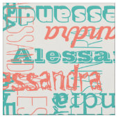 Tissu Le collage nommé moderne de la fille turquoise de (Fermer)