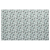 Tissu Le gris d'Aqua fleurit le style 1960 de x (Fat Quarter)