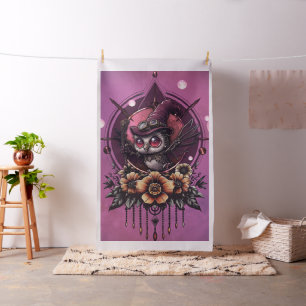 Tissu Le hibou Steampunk : Gardien des secrets.